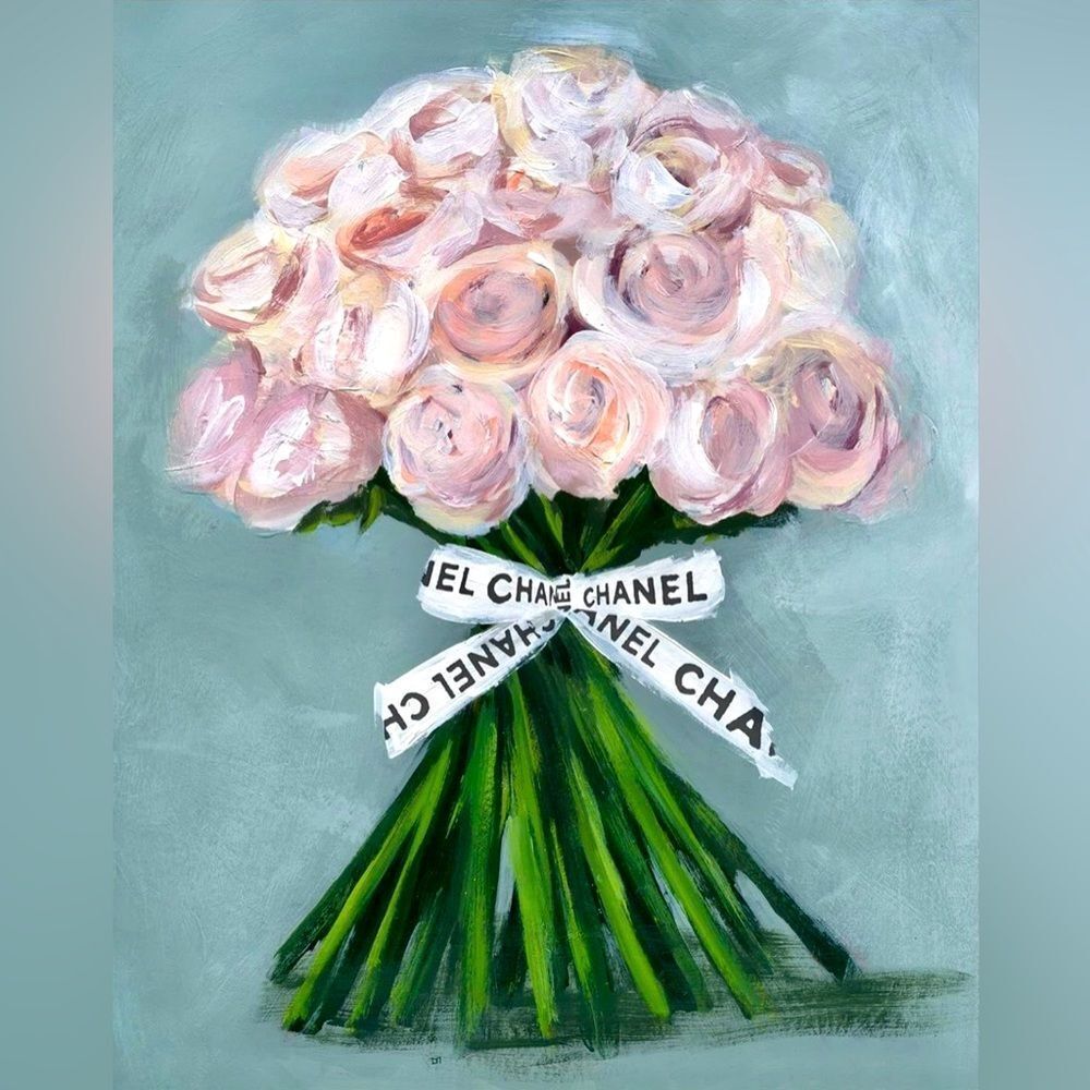 “ the perfect bouquet” floral wall art home decor~ Chanel inspired